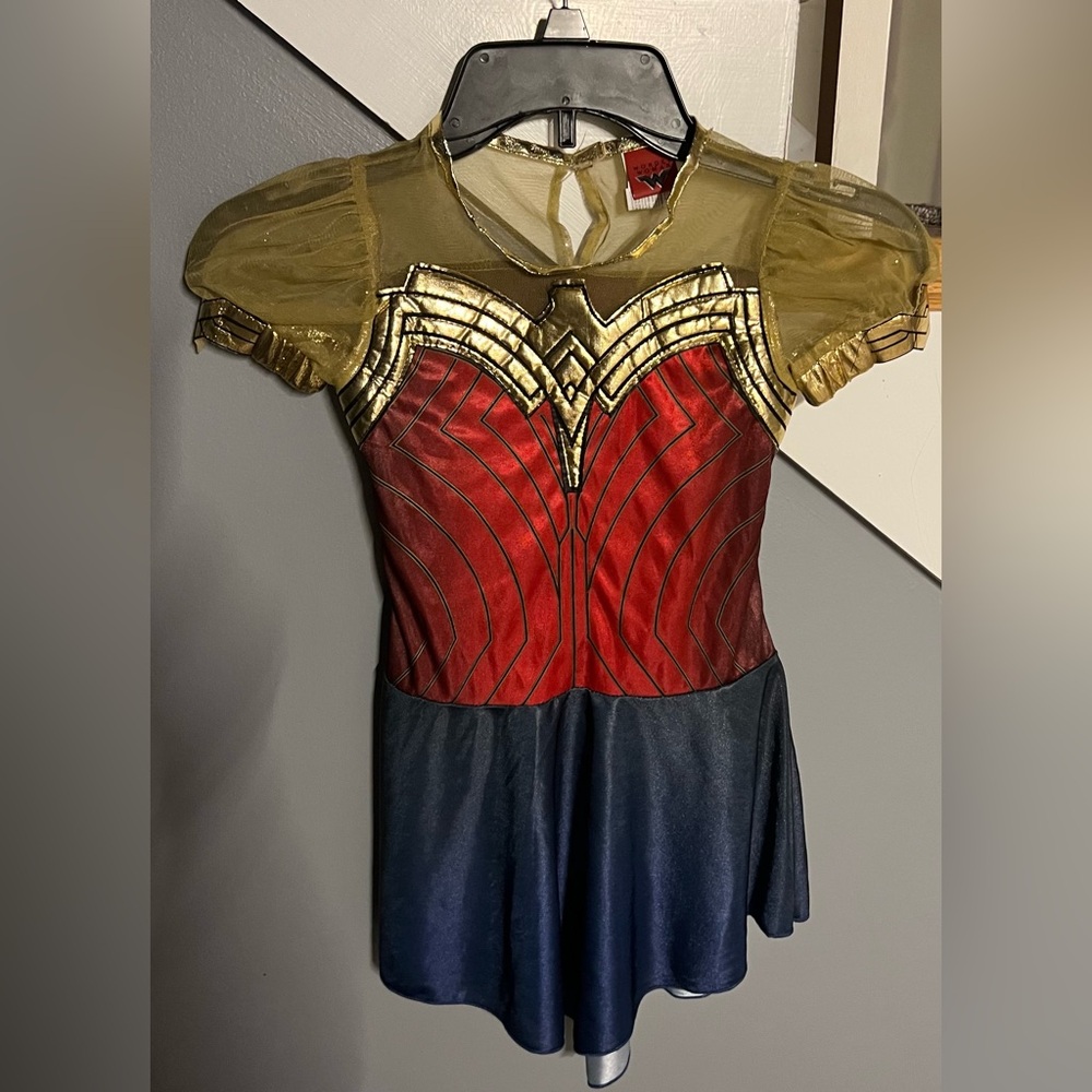 Kids DC Comic Wonder Woman Super Hero Costume - Red, Gold, Blue -Girls Small